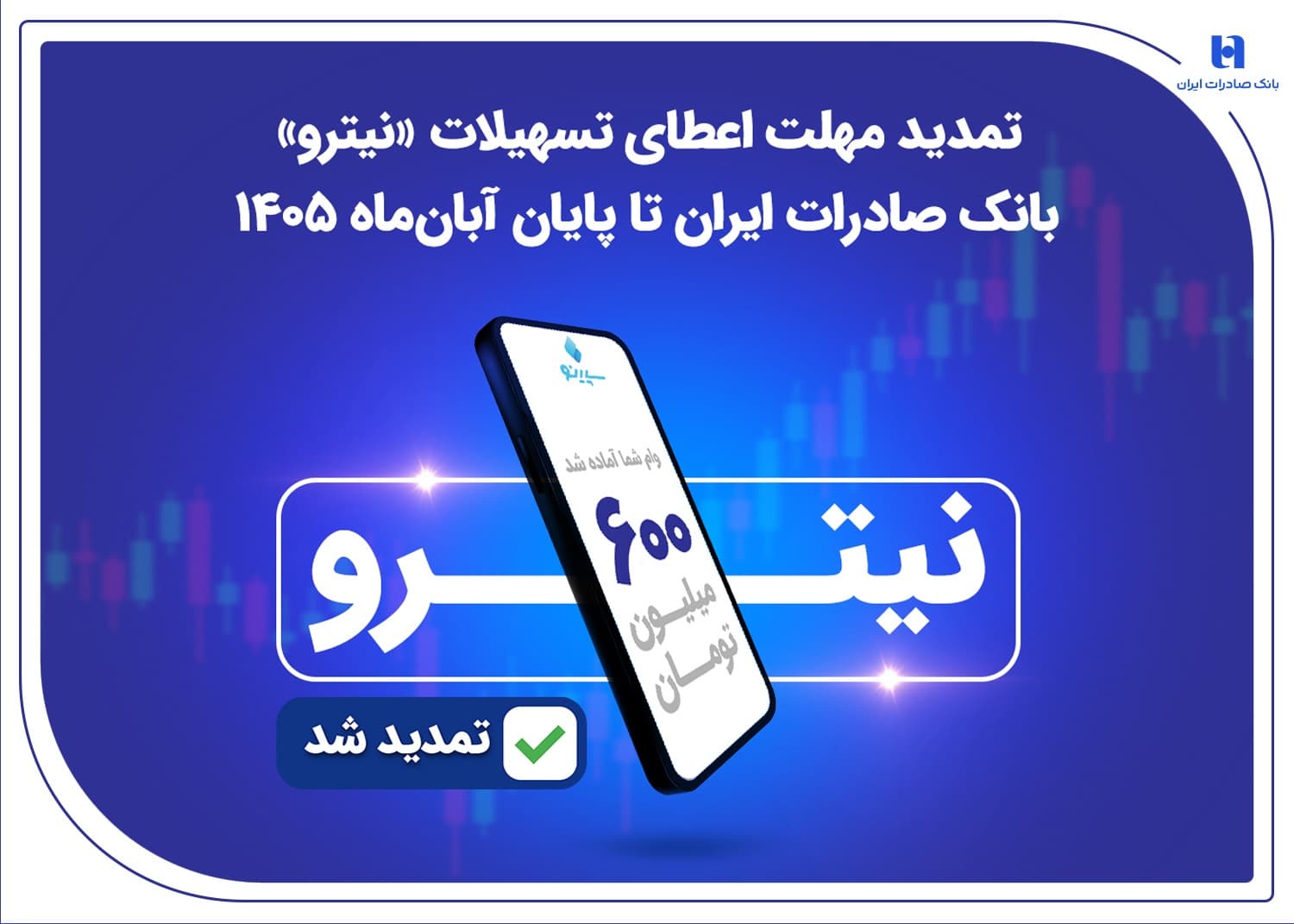 تمدید مهلت اعطای تسهیلات «نیترو» بانک صادرات ایران تا پایان آبانماه