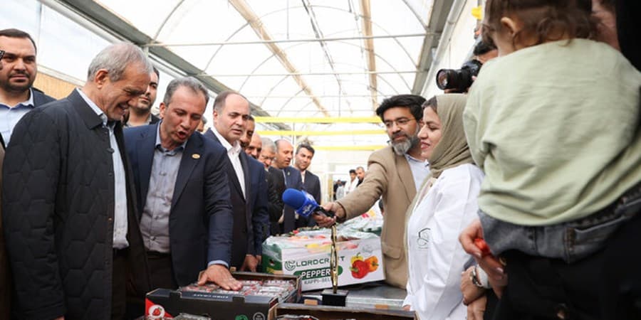 بازدید رئیس‌جمهور از گلخانه مکانیزه ورامین