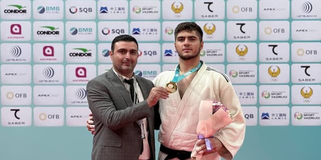 طلای ارزشمند جودوی آسیا بر گردن پوریا بنائیان