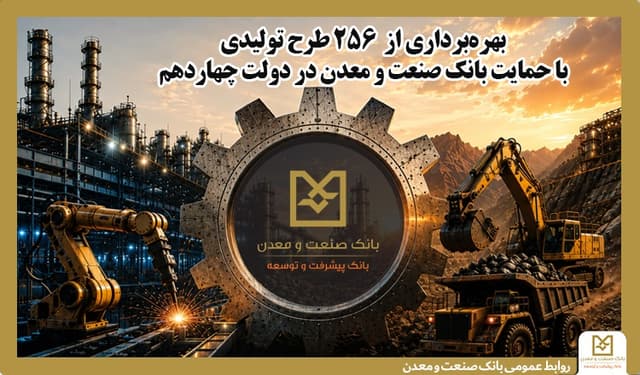 بهرهبرداری از ۲۵۶ طرح تولیدی با حمایت بانك صنعت و معدن در دولت چهاردهم